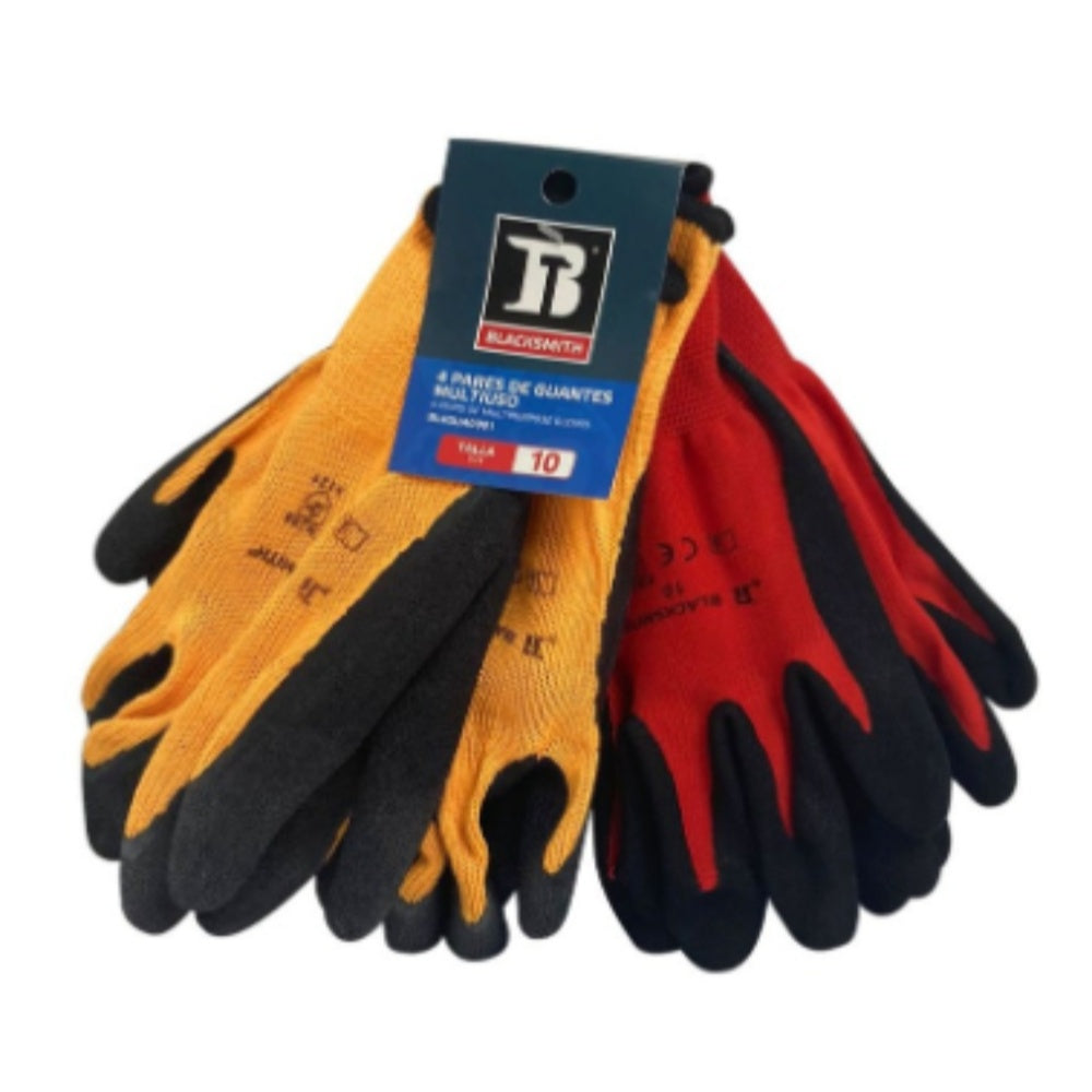 Guante multiflex latex pack 4 pares blacksmith