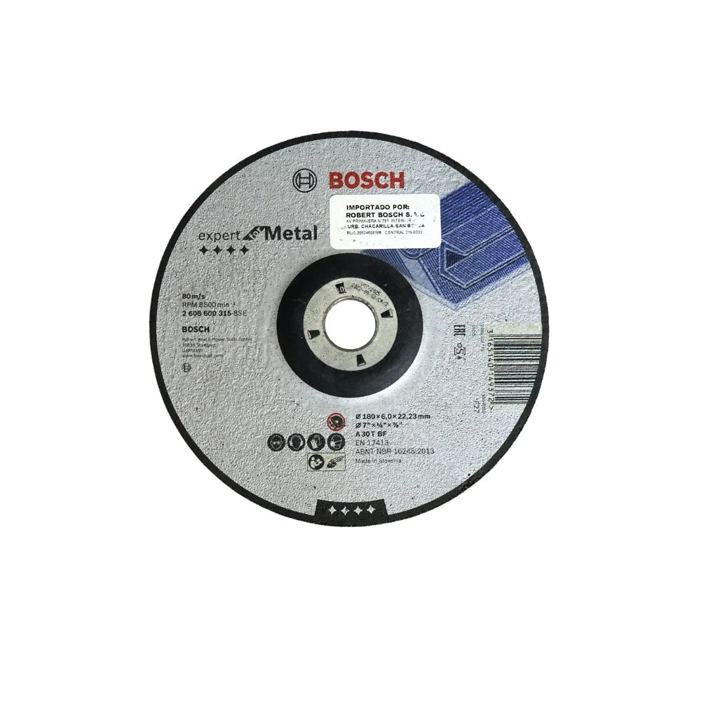 Disco abrasivo desbaste expert for metal 180x6