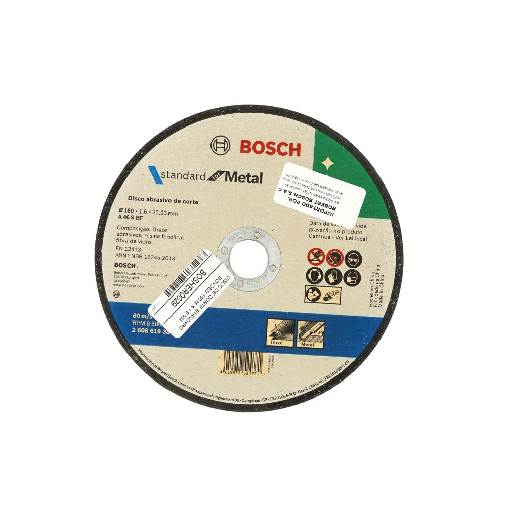 Disco de corte standard bonded 180 m x 1.6 mm