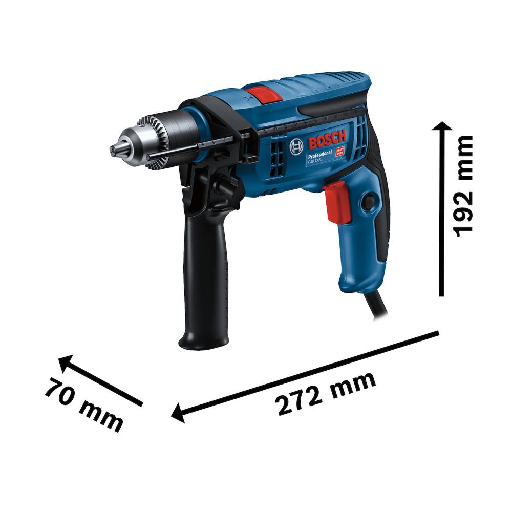 Taladro percutor gsb 13 re 750w 220v + maletín - Imagen 3