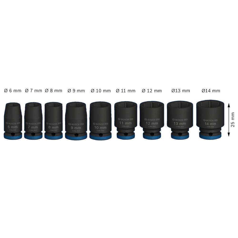 9 dados bosch pro impact 1/4 - Imagen 3