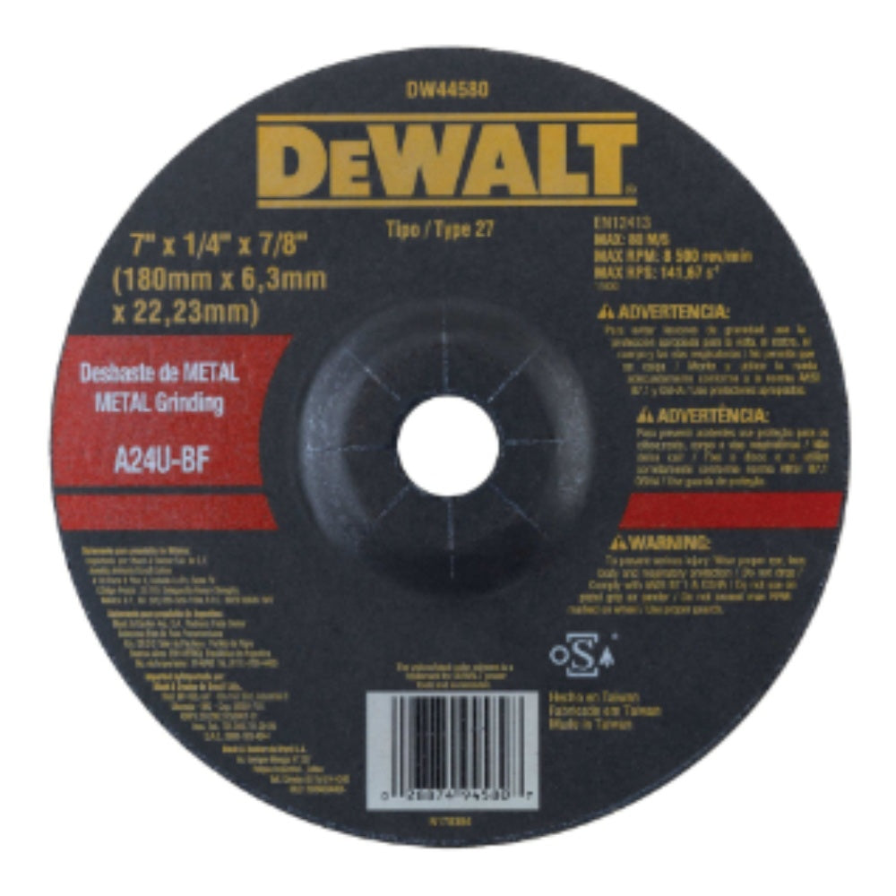 Disco desbaste 7 x 1/4 dewalt