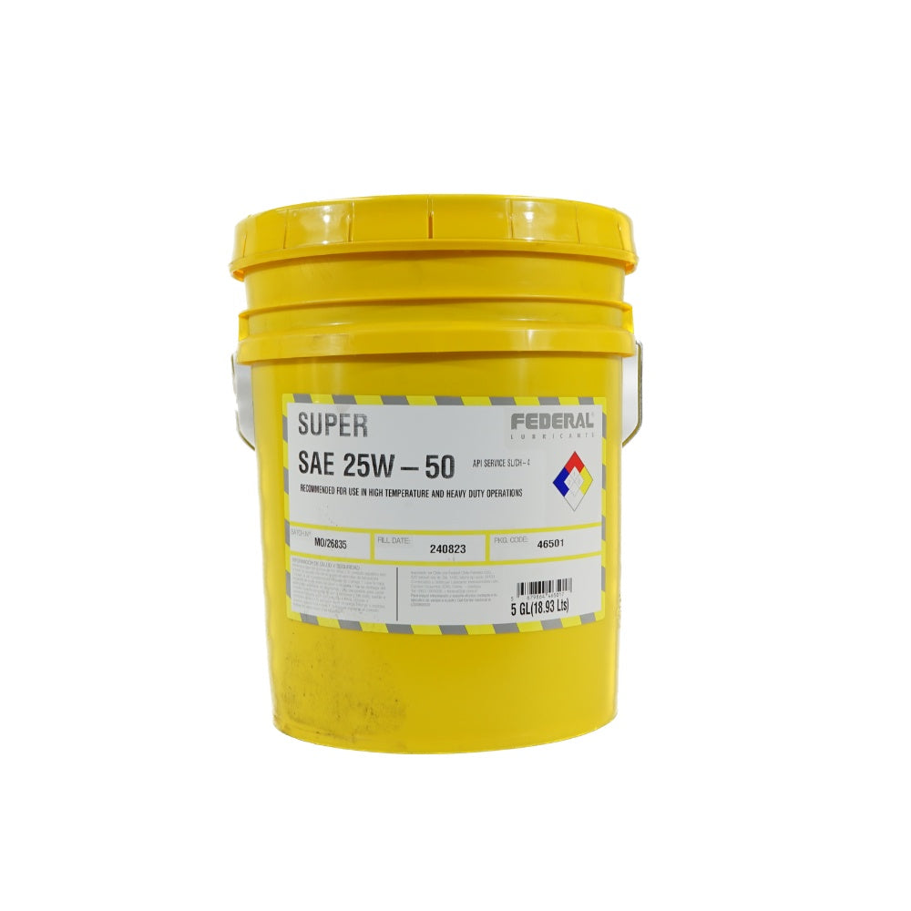 Aceite multigrado federal super 25w50 api cf4/sg 5gl