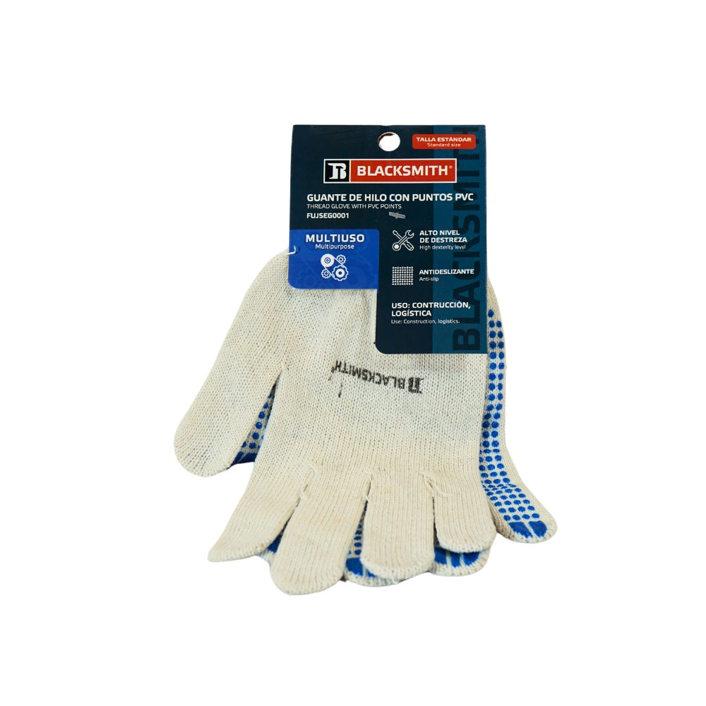 Guante hilo c/ puntos pvc doble