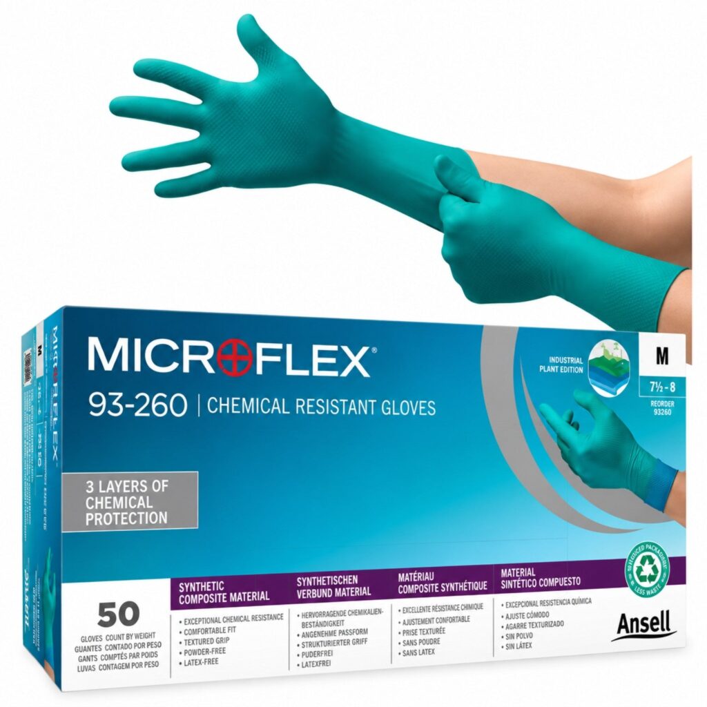 Guantes de Protección Química Ansell MICROFLEX 93-260 — Caja x 50